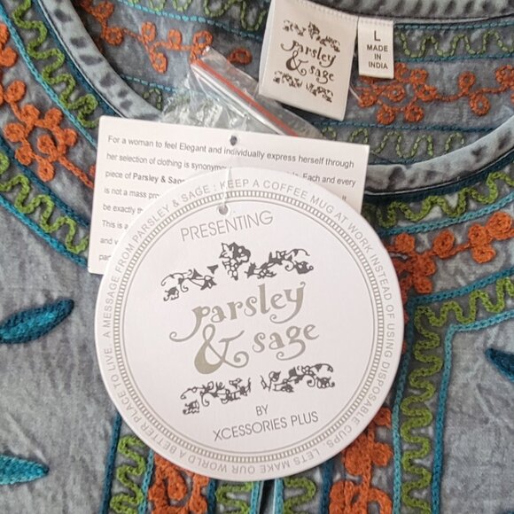 Parsley & Sage Embroidered Floral Boho Artsy Open Front Jacket NEW NWT - Picture 12 of 14